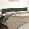 Cabeceira de cama 2 pcs veludo 100x5x78/88 cm verde-escuro 1