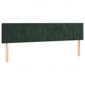Cabeceira de cama 2 pcs veludo 100x5x78/88 cm verde-escuro H