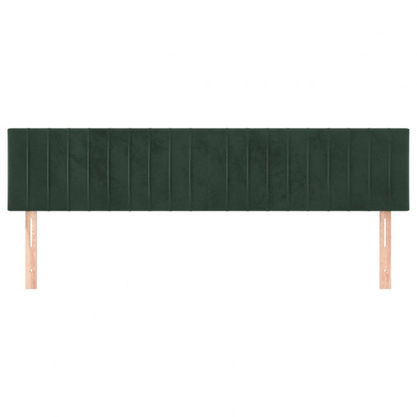 Cabeceira de cama 2 pcs veludo 100x5x78/88 cm verde-escuro M 3