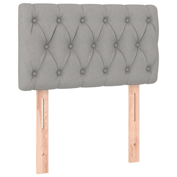 Cabeceira de cama tecido 80x7x78/88 cm cinzento-claro M 2