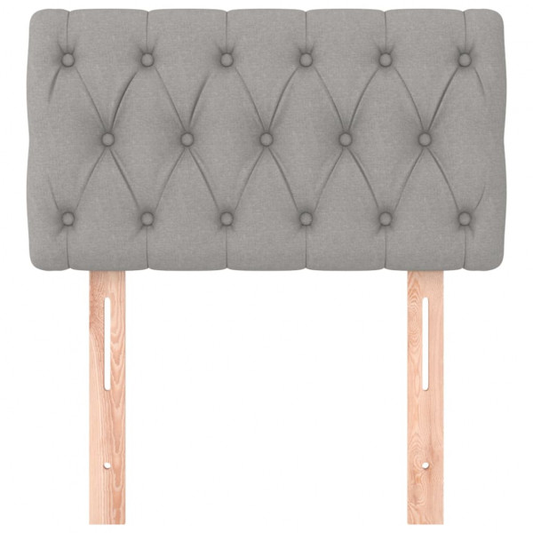 Cabeceira de cama tecido 80x7x78/88 cm cinzento-claro M 3