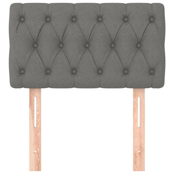 Cabeceira de cama tecido 80x7x78/88 cm cinzento-escuro M 3