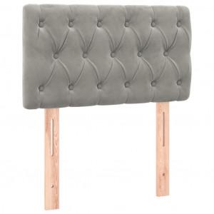 Cabeceira de cama veludo 80x7x78/88 cm cinzento-claro H
