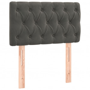 Cabeceira de cama veludo 80x7x78/88 cm cinzento-escuro H