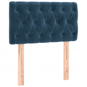 Cabeceira de cama veludo 80x7x78/88 cm azul-escuro H