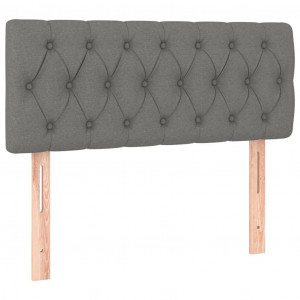 Cabeceira de cama tecido 90x7x78/88 cm cinzento-escuro H