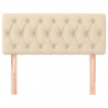 Cabeceira de cama tecido 90x7x78/88 cm creme 3
