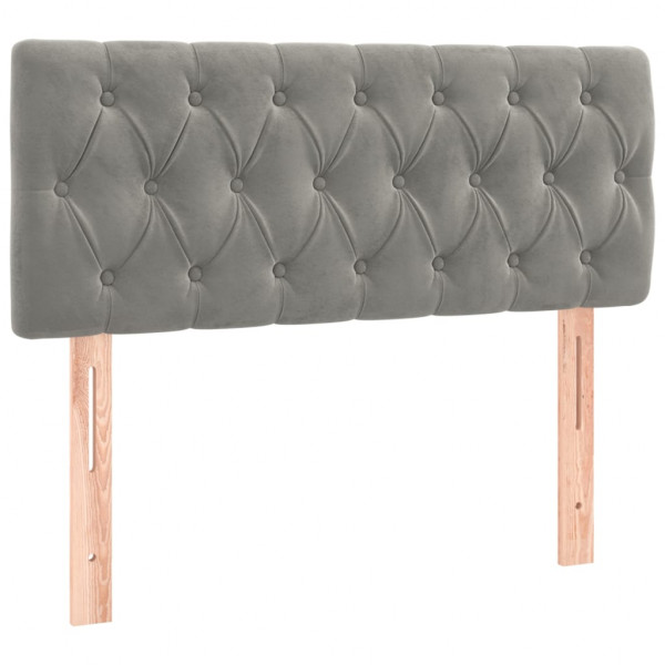 Cabeceira de cama veludo 90x7x78/88 cm cinzento-claro M 2
