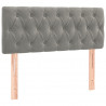 Cabeceira de cama veludo 90x7x78/88 cm cinzento-claro 2