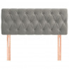 Cabeceira de cama veludo 90x7x78/88 cm cinzento-claro 3