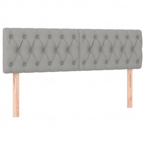 Cabeceira de cama 2 pcs tecido 72x7x78/88 cm cinzento-claro H