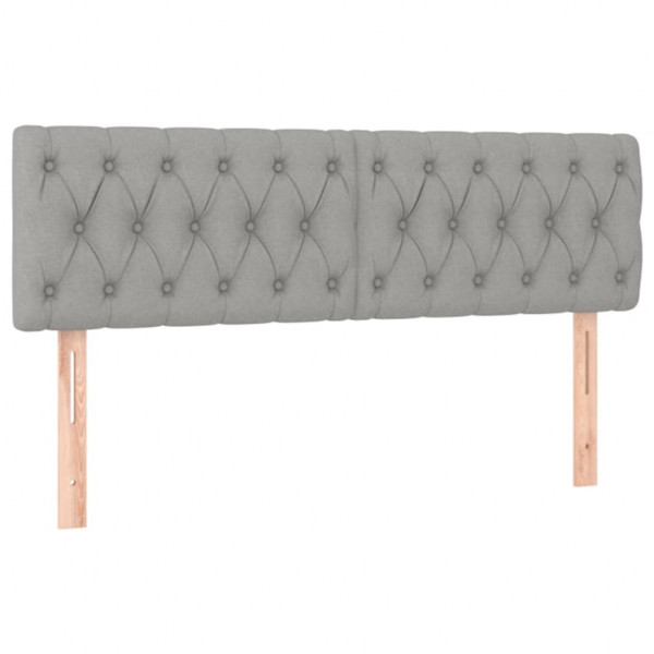 Cabeceira de cama 2 pcs tecido 72x7x78/88 cm cinzento-claro M 2