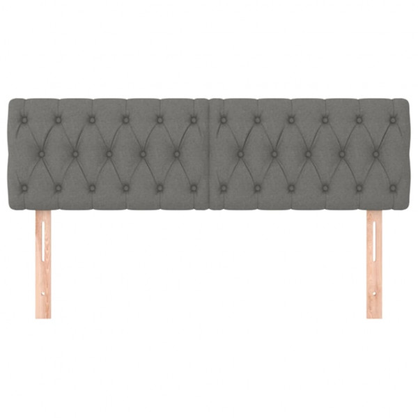 Cabeceira de cama 2 pcs tecido 72x7x78/88 cm cinzento-escuro M 3