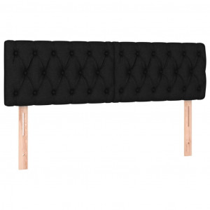 Cabeceira de cama 2 pcs tecido 72x7x78/88 cm preto H