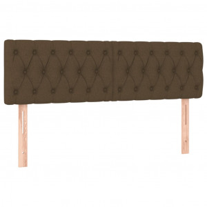 Cabeceira de cama 2 pcs tecido 72x7x78/88 cm castanho-escuro H