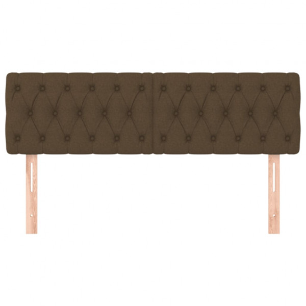 Cabeceira de cama 2 pcs tecido 72x7x78/88 cm castanho-escuro M 3