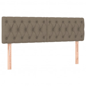 Cabeceira cama 2 pcs tecido 72x7x78/88 cm cinzento-acastanhado H