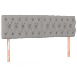 Cabeceira de cama 2 pcs tecido 80x7x78/88 cm cinzento-claro H