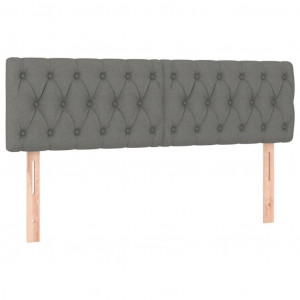 Cabeceira de cama 2 pcs tecido 80x7x78/88 cm cinzento-escuro H