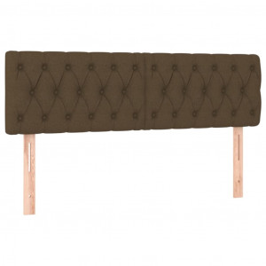Cabeceira de cama 2 pcs tecido 80x7x78/88 cm castanho-escuro H