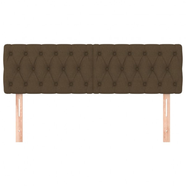 Cabeceira de cama 2 pcs tecido 80x7x78/88 cm castanho-escuro M 3