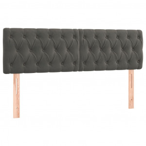 Cabeceira de cama 2 pcs veludo 80x7x78/88 cm cinzento-escuro H