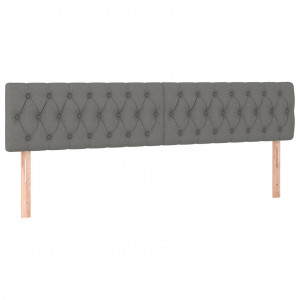 Cabeceira de cama 2 pcs tecido 90x7x78/88 cm cinzento-escuro H