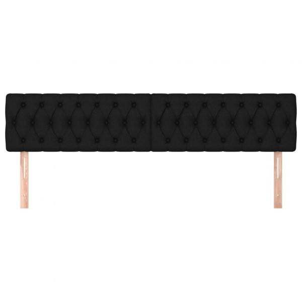 Cabeceros 2 unidades de tela negro 90x7x78/88 cm M 3