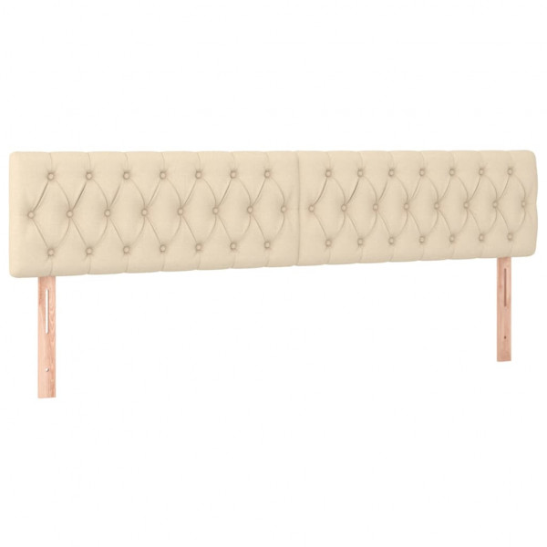 Cabeceira de cama 2 pcs tecido 90x7x78/88 cm creme M 2