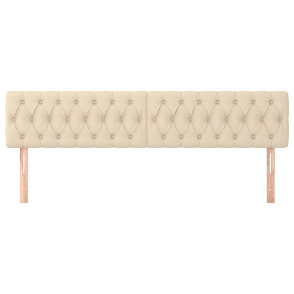 Cabeceira de cama 2 pcs tecido 90x7x78/88 cm creme M 3