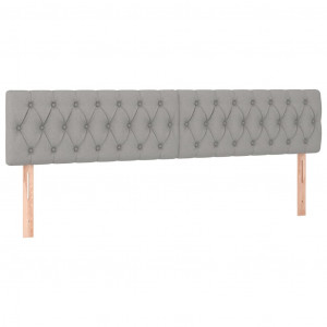 Cabeceira de cama 2 pcs tecido 100x7x78/88 cm cinzento-claro H