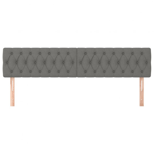 Cabeceros 2 unidades de tela gris oscuro 100x7x78/88 cm M 3