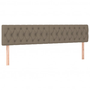Cabeceira cama 2 pcs tecido 100x7x78/88 cm cinzento-acastanhado H
