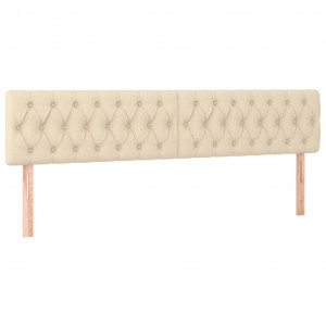 Cabeceira de cama 2 pcs tecido 100x7x78/88 cm creme H