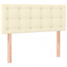 Cabecero de cuero sintético color crema 80x5x78/88 cm 2