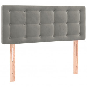 Cabeceira de cama veludo 80x5x78/88 cm cinzento-claro H