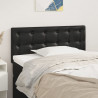 Cabeceira de cama couro artificial 100x5x78/88 cm preto 1