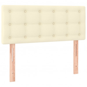 Cabeceira de cama couro artificial 100x5x78/88 cm creme H
