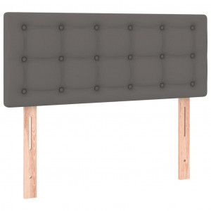 Cabeceira de cama couro artificial 100x5x78/88 cm cinzento H