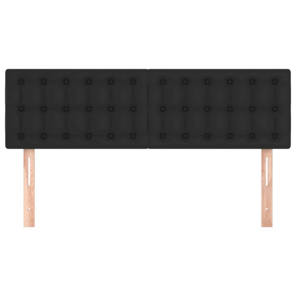 Cabeceira de cama 2 pcs couro artificial 72x5x78/88 cm preto M 3