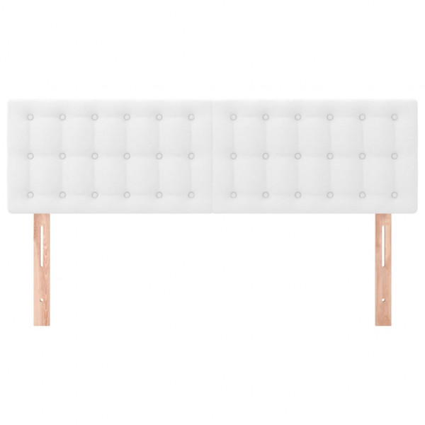 Cabeceira de cama 2 pcs couro artificial 72x5x78/88 cm branco M 3