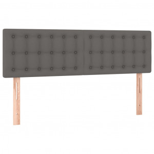 Cabeceira de cama 2 pcs couro artificial 72x5x78/88 cm cinzento H