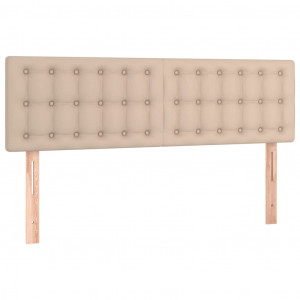 Cabeceira cama 2 pcs couro artificial 72x5x78/88 cm cappuccino H