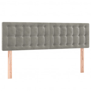 Cabeceira de cama 2 pcs veludo 72x5x78/88 cm cinzento-claro H