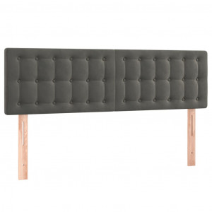 Cabeceira de cama 2 pcs veludo 72x5x78/88 cm cinzento-escuro H