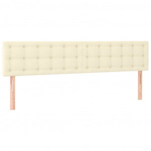 Cabeceira de cama 2 pcs couro artificial 80x5x78/88 cm creme H