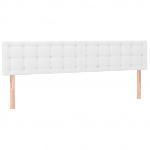 Cabeceira de cama 2 pcs couro artificial 100x5x78/88 cm branco H