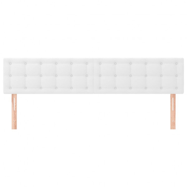 Cabeceira de cama 2 pcs couro artificial 100x5x78/88 cm branco M 3