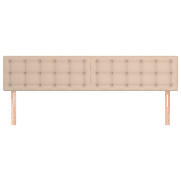 Cabeceros 2 unidades cuero sintético capuchino 100x5x78/88 cm M 3