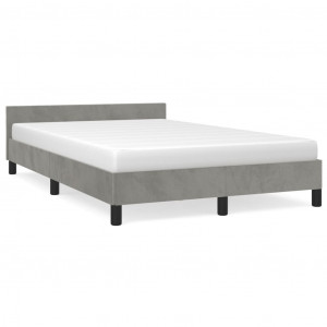 Estructura de cama con cabecero terciopelo gris claro 120x200cm H